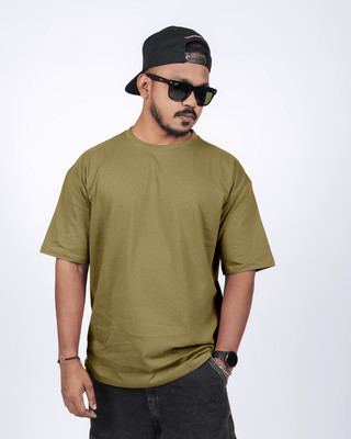 Irsya Solid Men Round Neck Green T-Shirt
