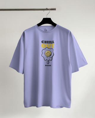 Scoot Prints Printed Men Round Neck Purple T-Shirt