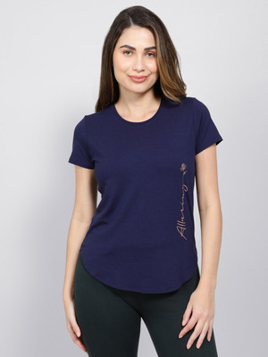 JOCKEY Graphic Print Women Round Neck Dark Blue T-Shirt
