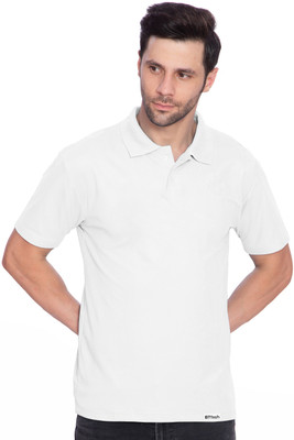 BTfash Solid Men Polo Neck White T-Shirt
