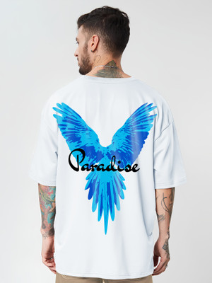 Jump Cuts Printed, Typography Men Round Neck White T-Shirt
