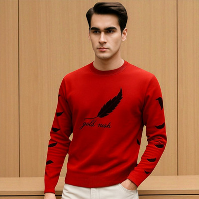 FASHIUM Printed Men Round Neck Red T-Shirt