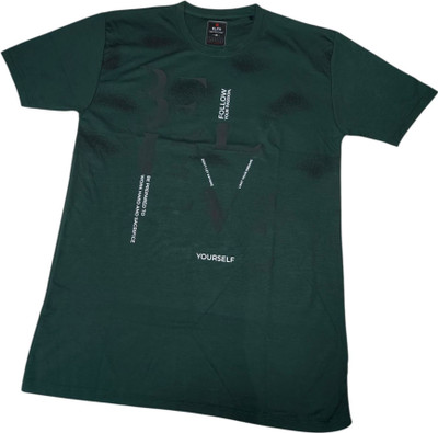 faizan fashion Solid Men Round Neck Dark Green T-Shirt