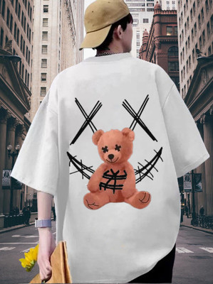 Kushi flyer Printed Men Round Neck White T-Shirt