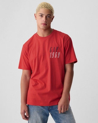 GAP Graphic Print Men Round Neck Red T-Shirt