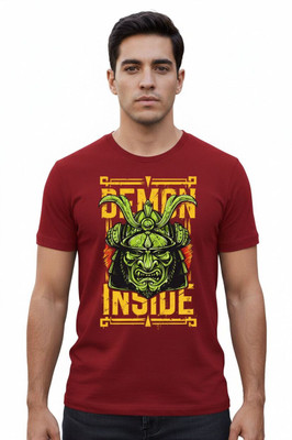 Locastitch Graphic Print Men Round Neck Red, White T-Shirt