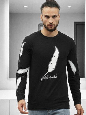 Autna Typography Men Round Neck Black T-Shirt