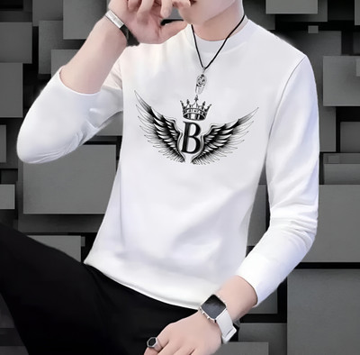 BAXO Printed Men Round Neck White T-Shirt