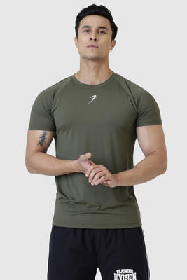 FuaarK Solid Men Round Neck Green T-Shirt