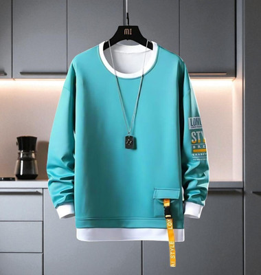 FAOES Solid Men Round Neck Green T-Shirt