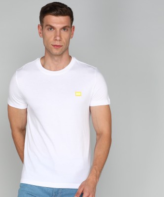 TOMMY HILFIGER Solid Men Round Neck White T-Shirt