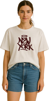 My Swag Typography Women Round Neck White T-Shirt