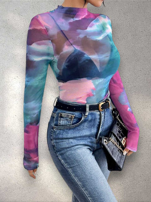 THECOZYNESTT Casual Printed, Ombre Women Multicolor Top