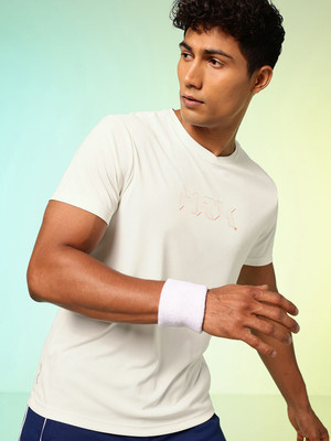 HRX by Hrithik Roshan Solid Men Round Neck White T-Shirt