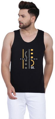 SLOWLORIS Printed, Typography Men Round Neck Black T-Shirt