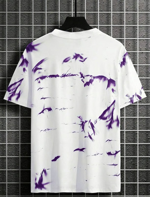 ANSH CREATION Printed Men Round Neck White T-Shirt