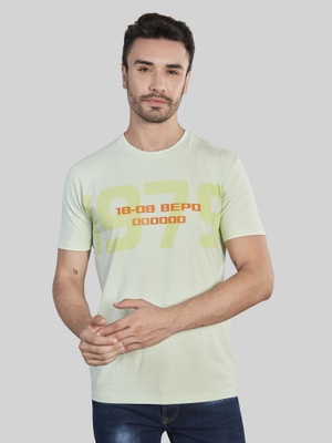 BE POSITIVE Typography Men Round Neck Light Green T-Shirt