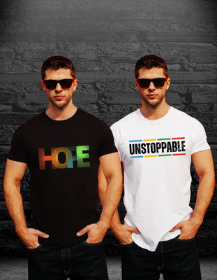 MODX Graphic Print Men Round Neck Black, White T-Shirt