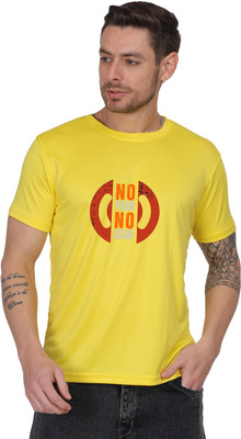EKTABAZAR Printed Men Round Neck Yellow T-Shirt