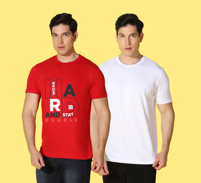 WOOSTRO Typography Men Round Neck Multicolor T-Shirt