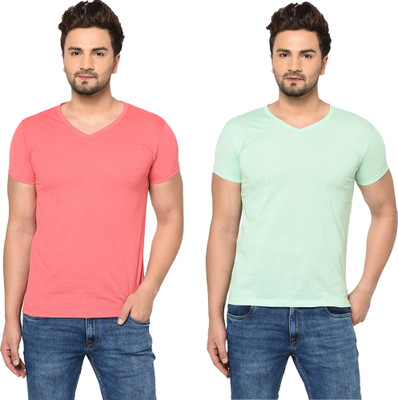 Tresna Fab Solid Men V Neck Multicolor T-Shirt
