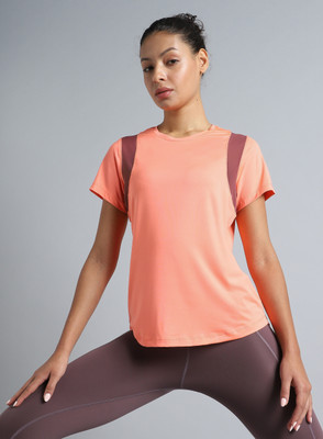 Cult Self Design Women Round Neck Orange T-Shirt
