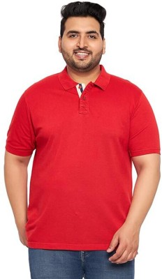 Indrajeet Sharma Solid Men Polo Neck Red T-Shirt