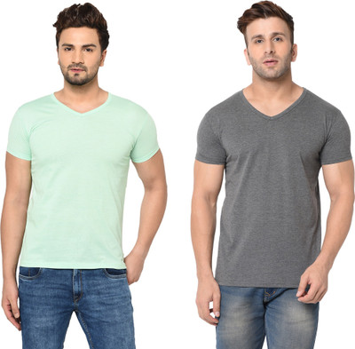 Tresna Fab Solid Men V Neck Multicolor T-Shirt