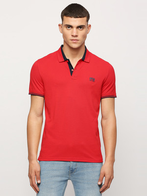 Pepe Jeans Solid Men Polo Neck Red T-Shirt