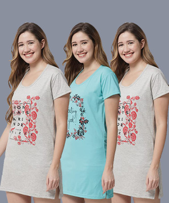 Fit N Fame Printed Women Round Neck Multicolor T-Shirt
