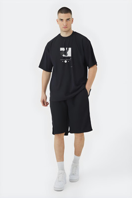 Stitchmeashirt Printed Men Round Neck Black T-Shirt