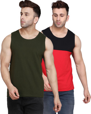 SLOWLORIS Solid Men Scoop Neck Multicolor T-Shirt