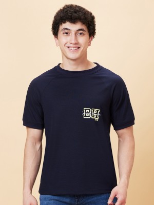 BEING HUMAN Printed Men Round Neck Dark Blue T-Shirt