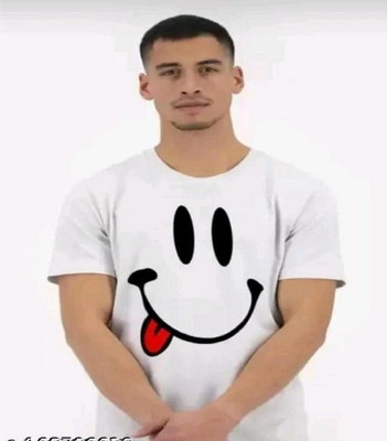 SAHAL FASHION Printed Men Round Neck White T-Shirt