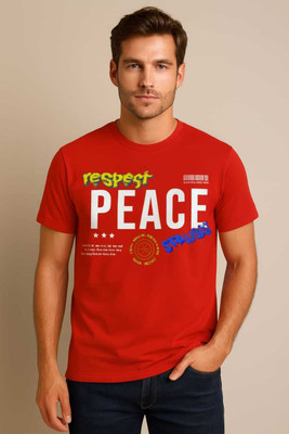 PIDAM Graphic Print, Typography Men Round Neck Reversible Red T-Shirt