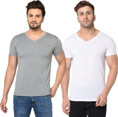 Tresna Fab Solid Men V Neck Multicolor T-Shirt