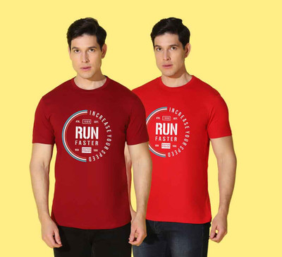 WOOSTRO Typography Men Scoop Neck Red T-Shirt