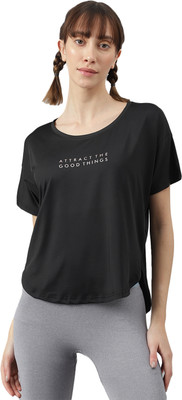 MKH Graphic Print Women Crew Neck Black T-Shirt