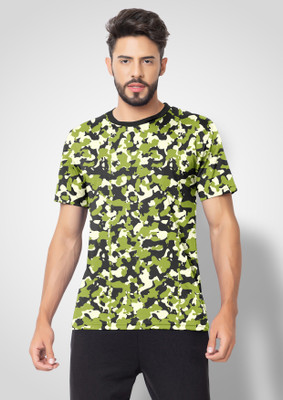 FTX Printed Men Round Neck Green T-Shirt