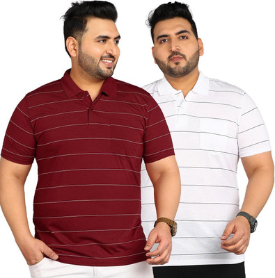 METRONAUT PLUS Striped Men Polo Neck Multicolor T-Shirt