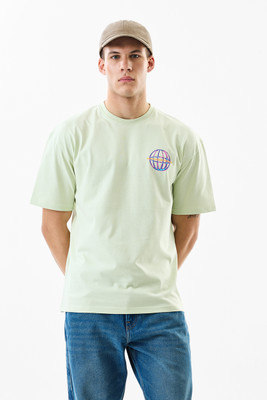 Snitch Graphic Print Men Crew Neck Light Green T-Shirt
