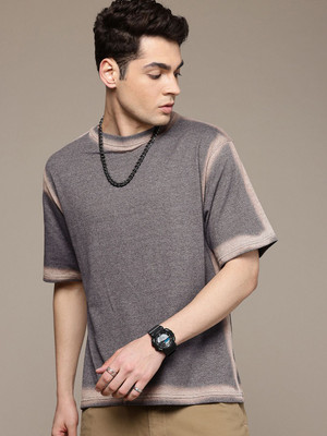 R.Code by The Roadster Life Co. Tie & Dye Men Round Neck Grey T-Shirt