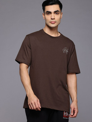 HRX by Hrithik Roshan Solid Men Round Neck Brown T-Shirt