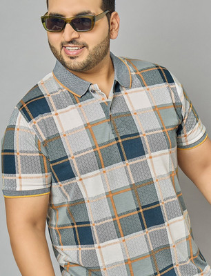 Austivo Checkered Men Polo Neck Multicolor T-Shirt