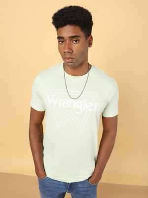 Wrangler Typography Men Round Neck Green T-Shirt