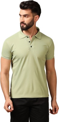 CHAKUDEE Fashion Solid Men Polo Neck Light Green T-Shirt