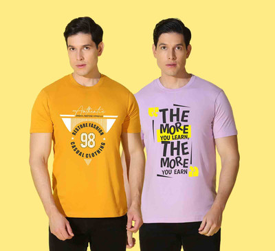 WOOSTRO Typography Men Round Neck Multicolor T-Shirt