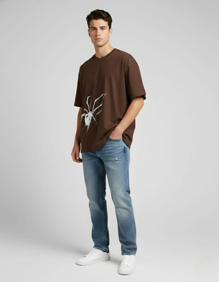 TheInfiniteWear Graphic Print Men Round Neck Brown T-Shirt