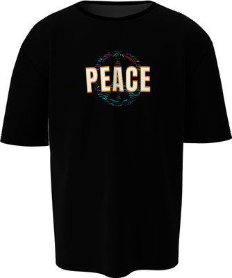 Hello Swanky Printed Men Round Neck Black T-Shirt