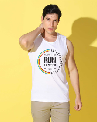 WOOSTRO Printed Men Scoop Neck White T-Shirt